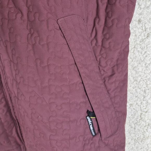Volcom Women's L Puzzled Jkt. Insulated Snowboard Ski Burgundy Winter Coat Hood - Picture 11 of 11